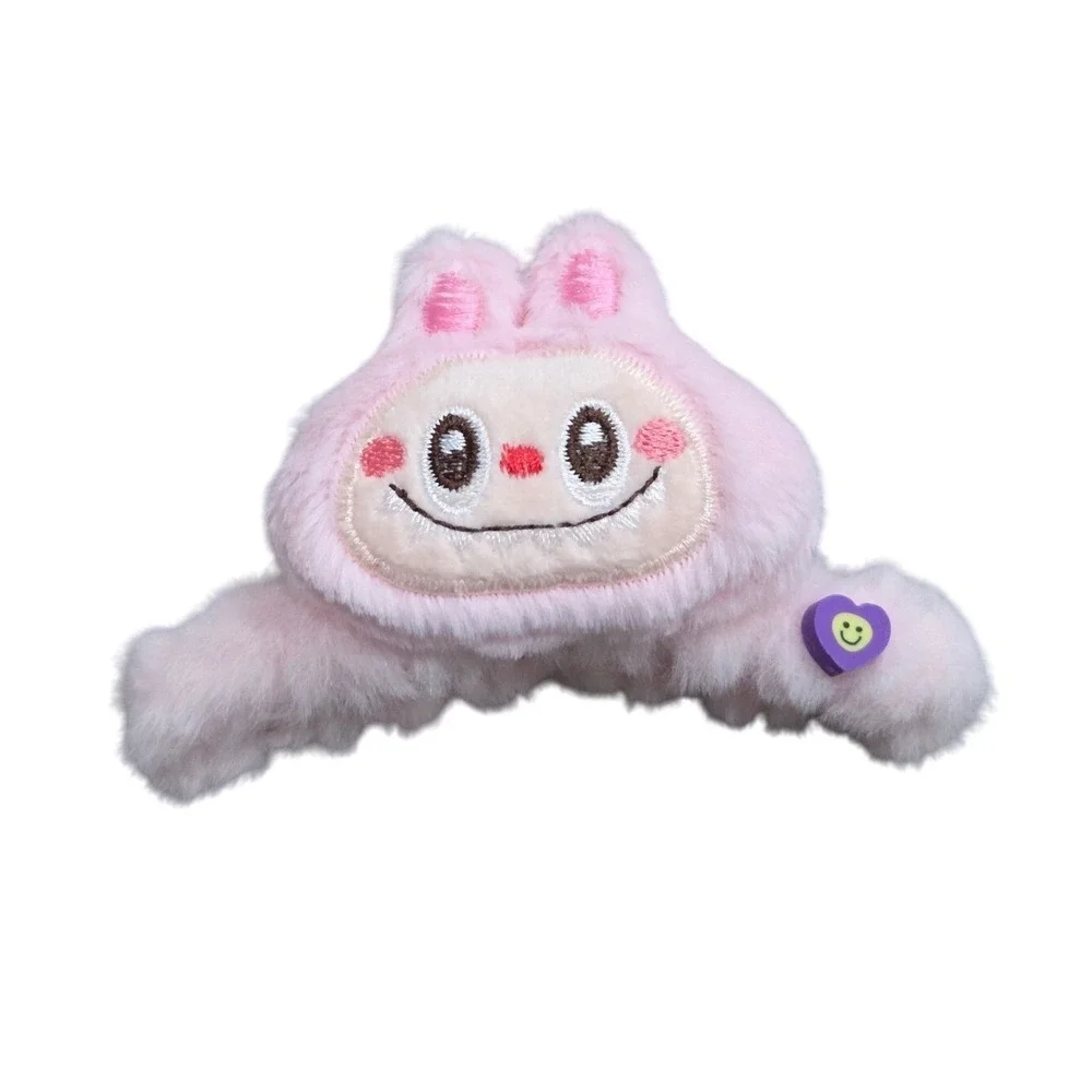 Labubu Style Fuzzy‎ Hair Claw Clip Cute Kawaii Girls Accessory Pink Gift